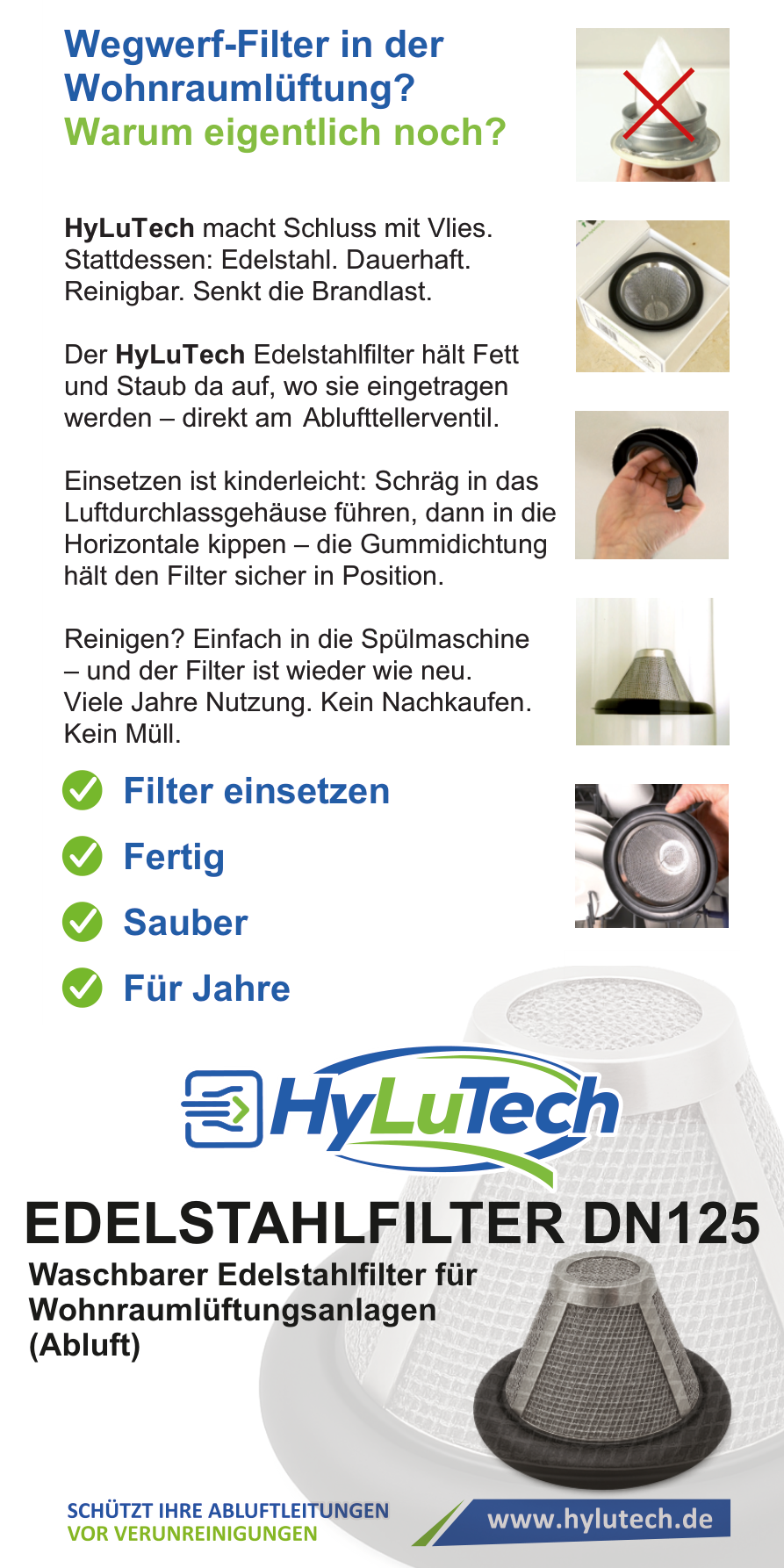 Der innovative Edelstahlfilter für Wohnraumlüftungen
